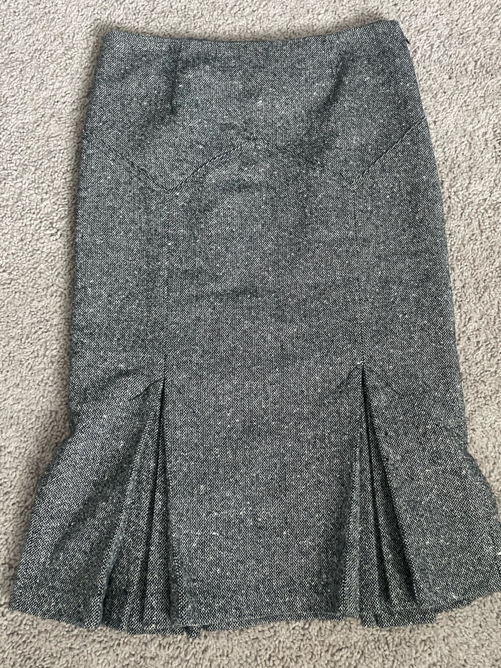 Moda International Vintage Wool Blend Tweed Pleated Mermaid Skirt Sz 2